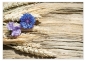 Preview: Tischset Platzset abwaschbar Kornblumen auf Treibholz von ARTIPICS Kunststoff 42x30 cm