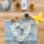 Preview: Tischset Platzset abwaschbar Daisy Heart von ARTIPICS