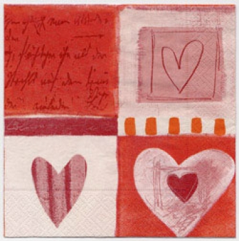 Servietten 33 x 33 cm, bedruckt, Design: HEARTS FOR YOU