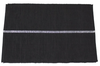 Tischset Rip mit  Lurex-Streifen, schwarz-silber Baumwolle