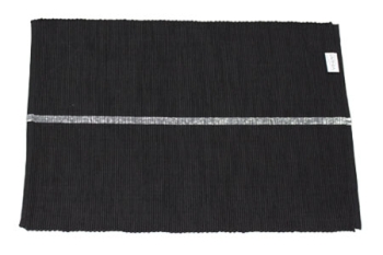 Tischset Rip mit  Lurex-Streifen, schwarz-silber Baumwolle