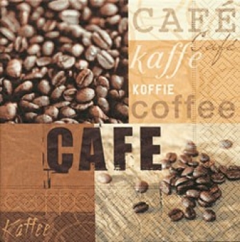 Servietten 25 x 25 cm, bedruckt, Design: COFFEE, Neu*