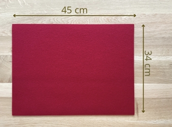 Tischsets Platzsets aus echtem Wollfilz Rot Maxiformat 45x34 cm, besonders hochwertiges Naturprodukt