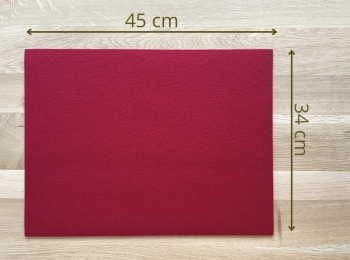 Tischset Platzsetaus echtem Wollfilz Rot Maxiformat 45x34 cm, besonders hochwertiges Naturprodukt