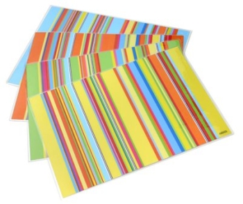 Tischset Platzset abwaschbar Stripes von ARTIPICS Farbe orange-bunt Kunststoff 42x30 cm