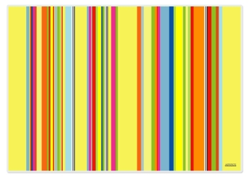 Tischset Platzset abwaschbar Stripes von ARTIPICS Farbe gelb-bunt in gleicher Farbstellung 30x42 cm Kunststoff