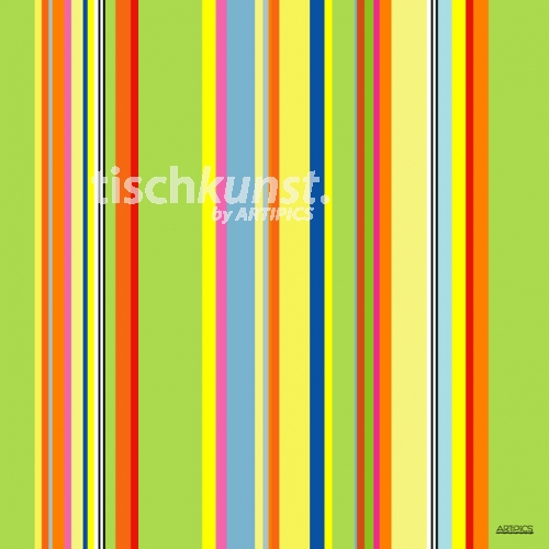 Tischset Platzset abwaschbar Stripes von ARTIPICS Farbe hellgrün-bunt in gleicher Farbstellung Kunststoff 30x30 cm