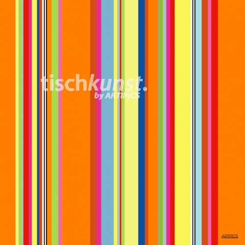 Tischset Platzset abwaschbar Stripes von ARTIPICS Farbe orange-bunt in gleicher Farbstellung Kunststoff 30x30 cm