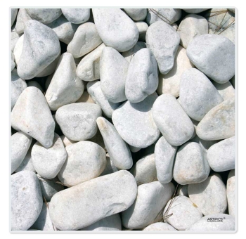 Tischset abwaschbar White Stones von ARTIPICS Kieselsteine weiss Quadrino Platzset Kunststoff 30x30 cm