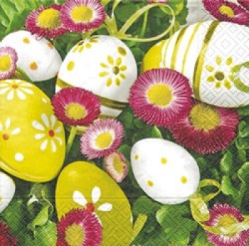 Servietten 33 x 33 cm, bedruckt, Design: EGGS & BELLIS