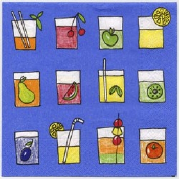 Servietten 33 x 33 cm, bedruckt, Design: SUMMERDRINKS