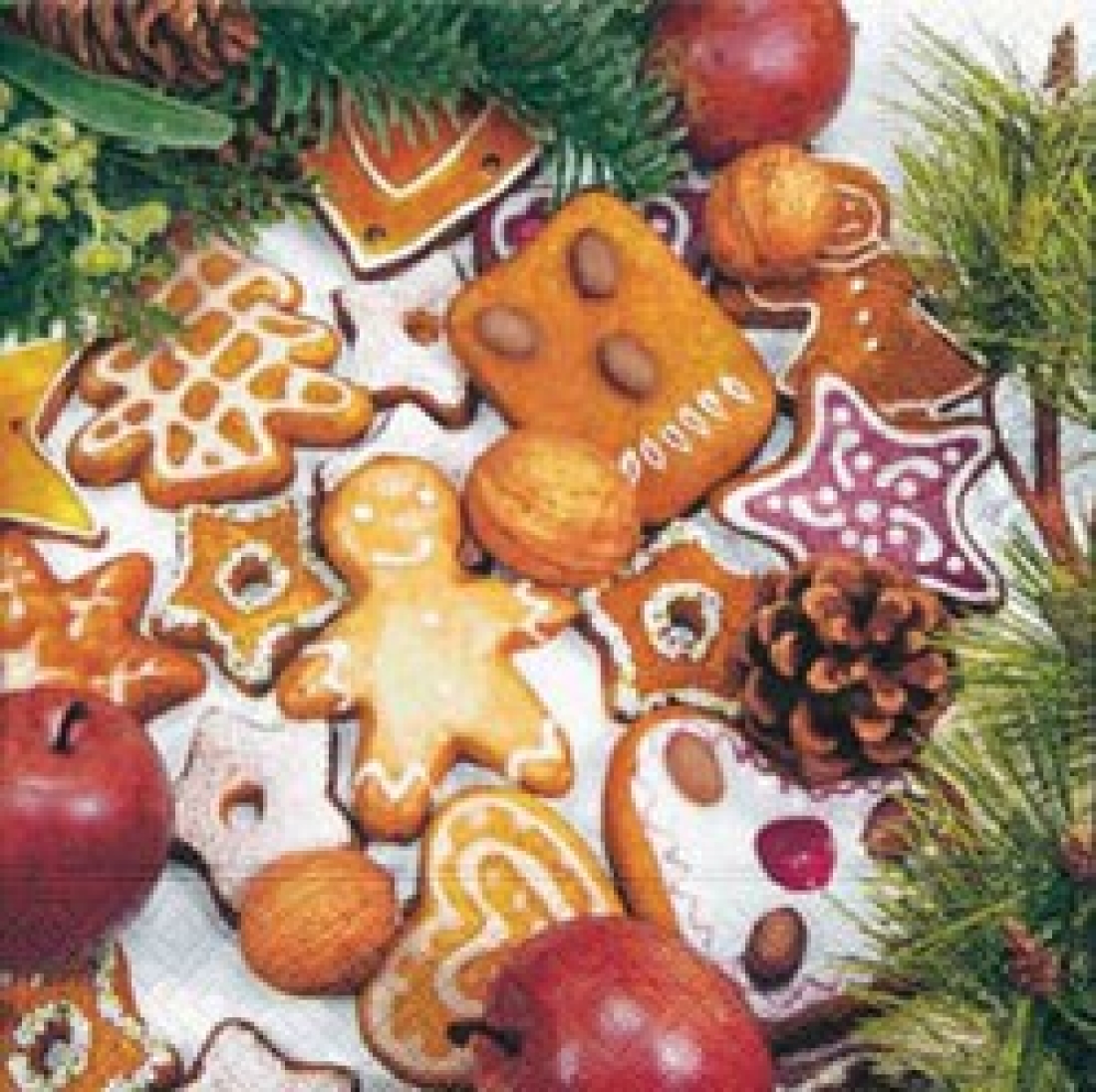 Servietten 33 x 33 cm, festlich und weihnachtlich, Design: GINGERBREAD MAN