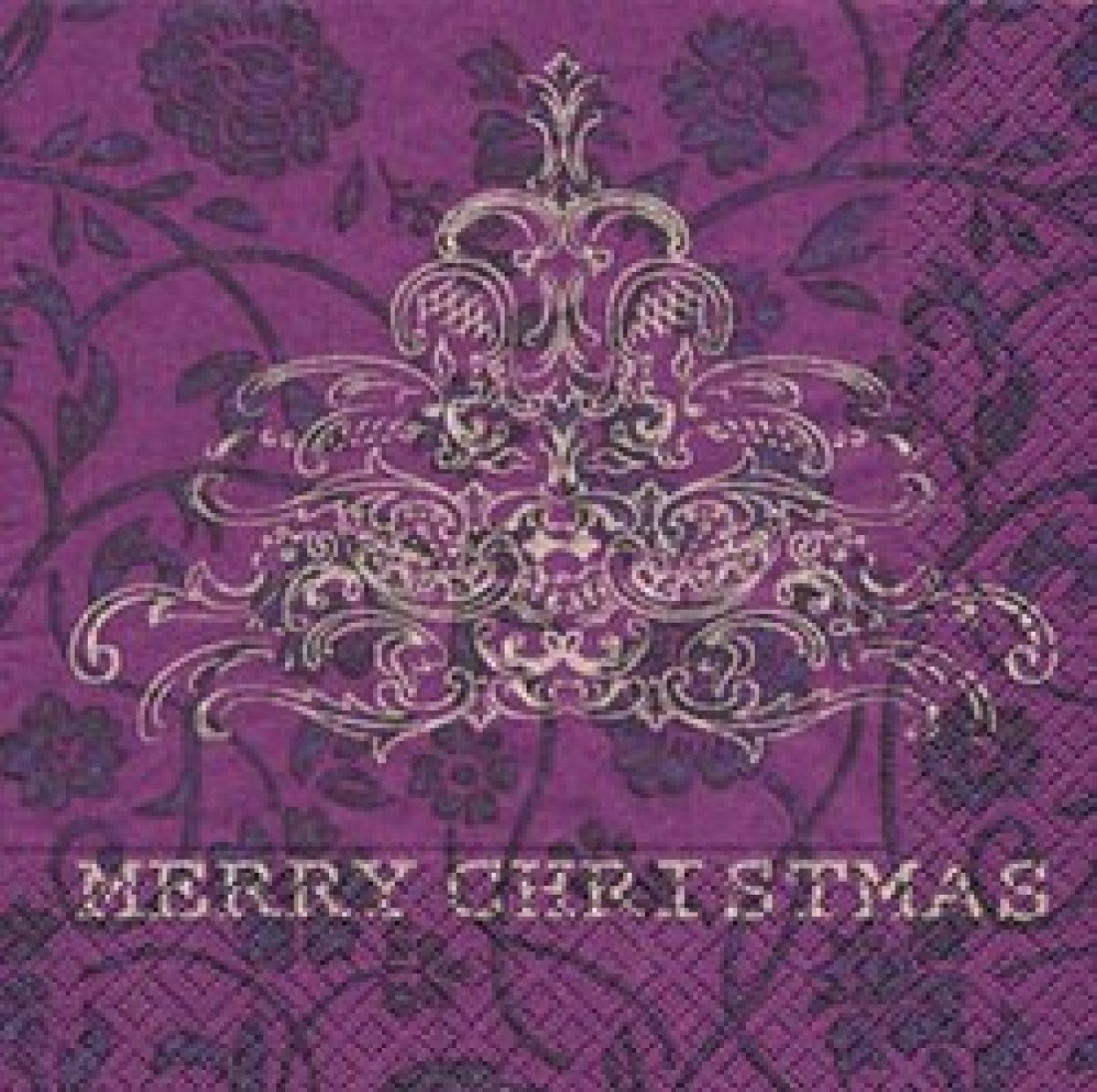 Servietten 33 x 33 cm, festlich und weihnachtlich, Design: MERRY CHRISTMAS LILAC