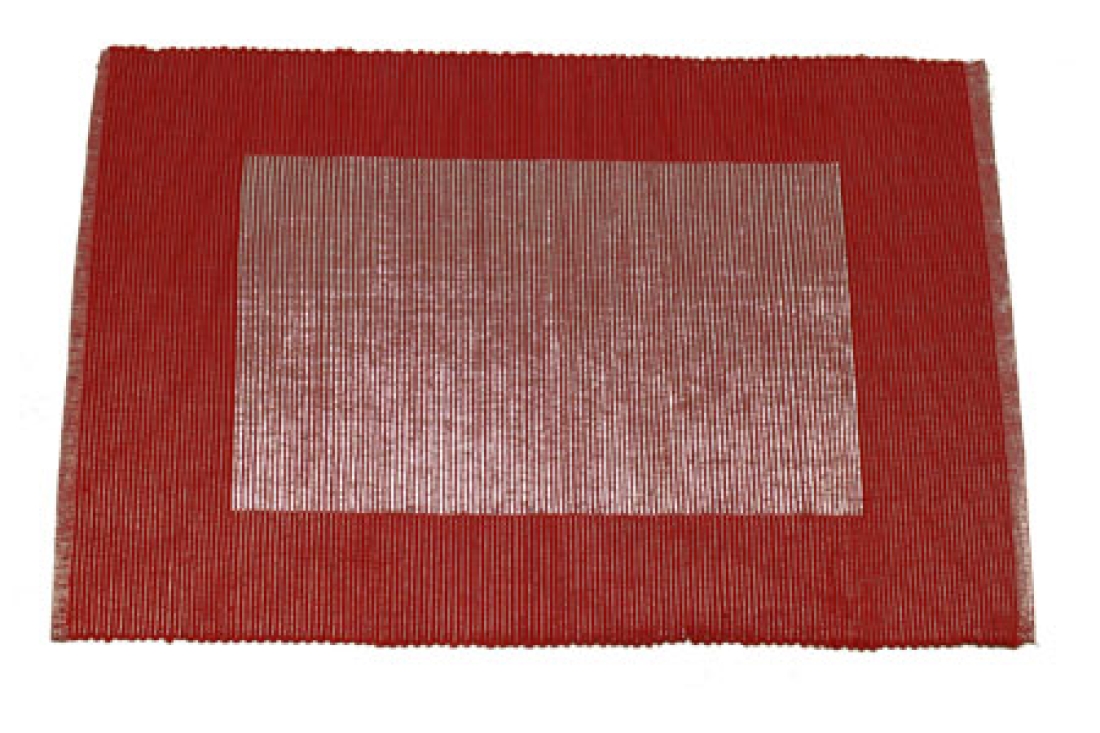 Tischset Rip mit Lurex, rot-silber  Baumwolle