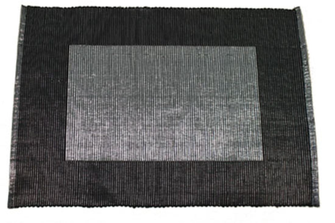 Tischset Rip mit Lurex, schwarz-silber Baumwolle