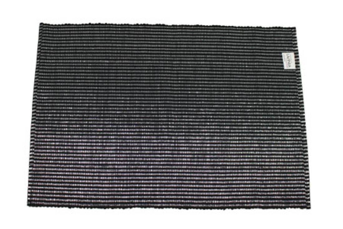 Tischset Rip mit feinen Lurex-Streifen, schwarz-silber Baumwolle