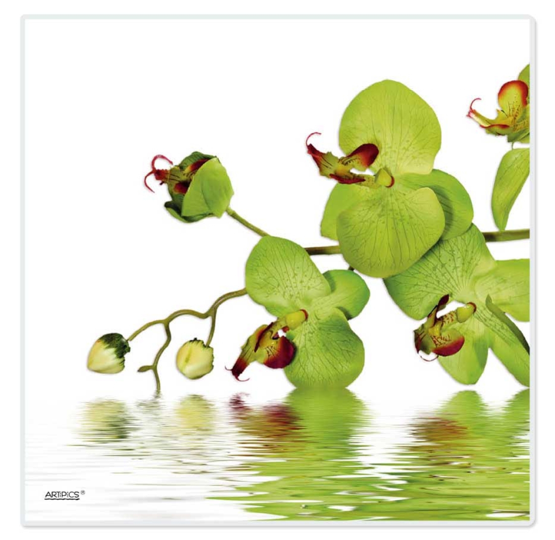 Tischset abwaschbar Green Orchid Quadrino von ARTIPICS Platzset Kunststoff 30x30 cm