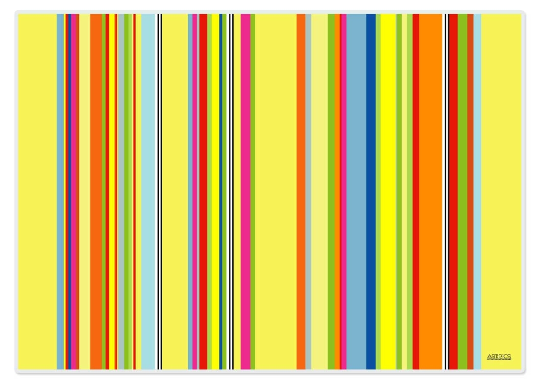 Tischset Platzset abwaschbar Stripes von ARTIPICS Farbe gelb-bunt in gleicher Farbstellung 30x42 cm Kunststoff