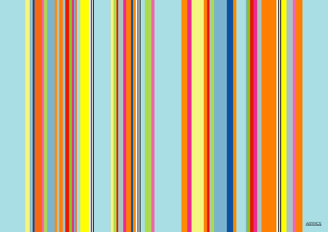 Tischset Platzset abwaschbar Stripes von ARTIPICS Farbe hellblau-bunt Kunststoff 42x30 cm