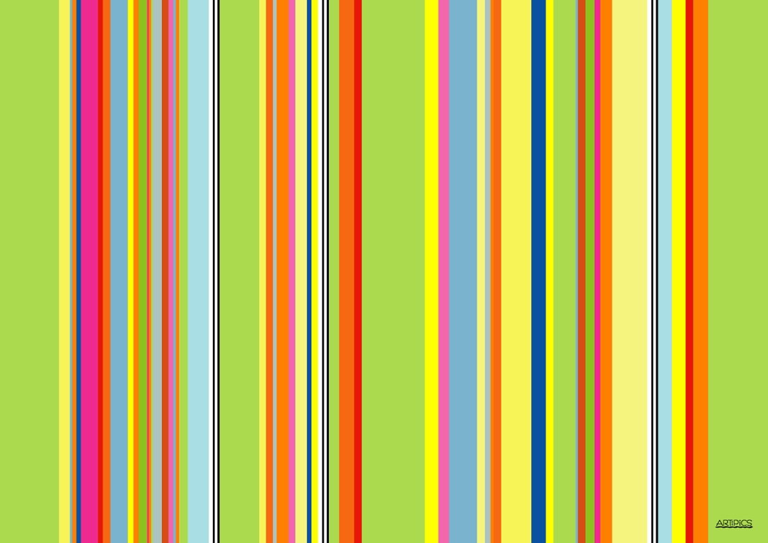 Tischset Platzset abwaschbar Stripes von ARTIPICS Farbe hellgrün-bunt in gleicher Farbstellung Kunststoff 42x30 cm