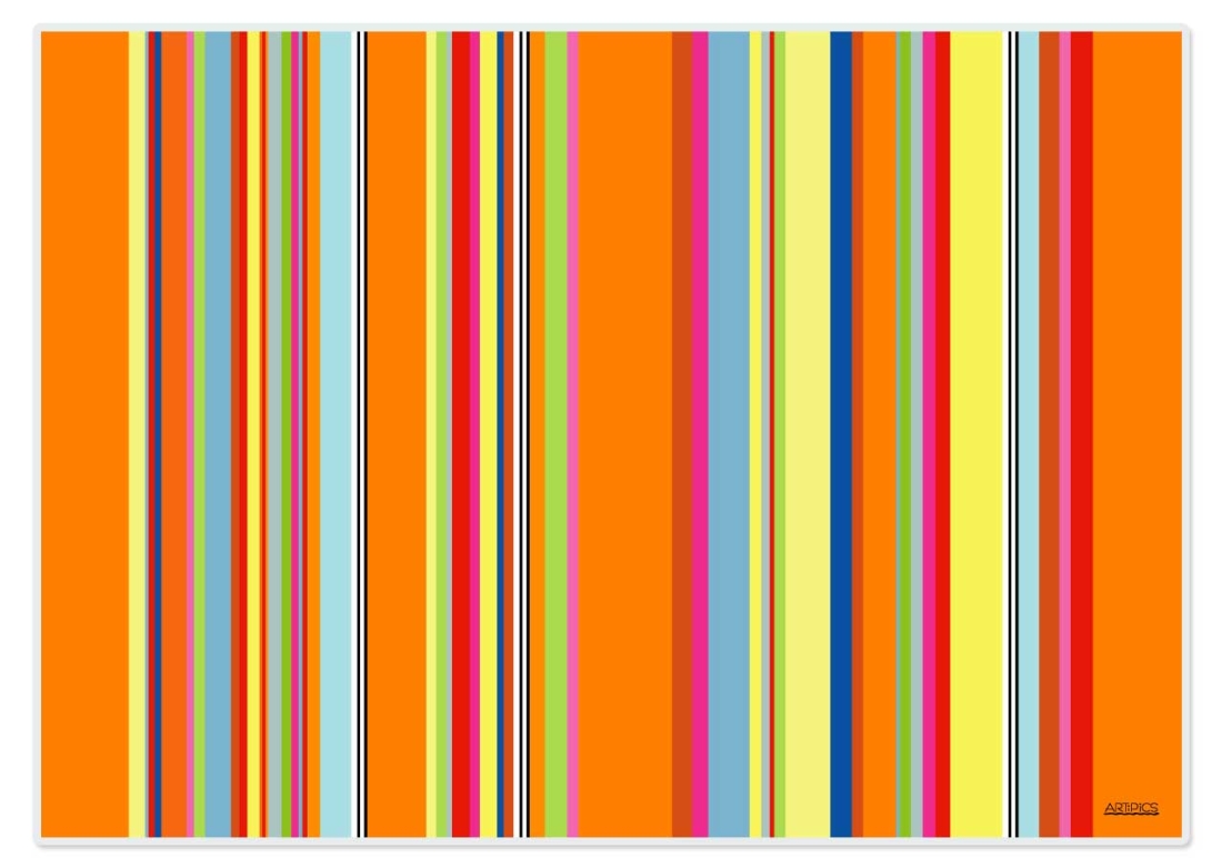 Papiertischset 10 Stk. Stripes Farbe orange-bunt