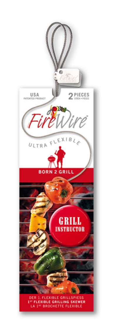 Fire Wire flexibler Grillspieß, 2er- Set, mit Button