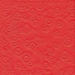Servietten MOMENTS 33x33 cm, uni, geprägt, red