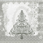 Servietten 33 x 33 cm, festlich und weihnachtlich, Design: BAROQUE TREE Silver